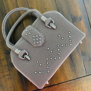 Vintage beaded chainmail box evening bag